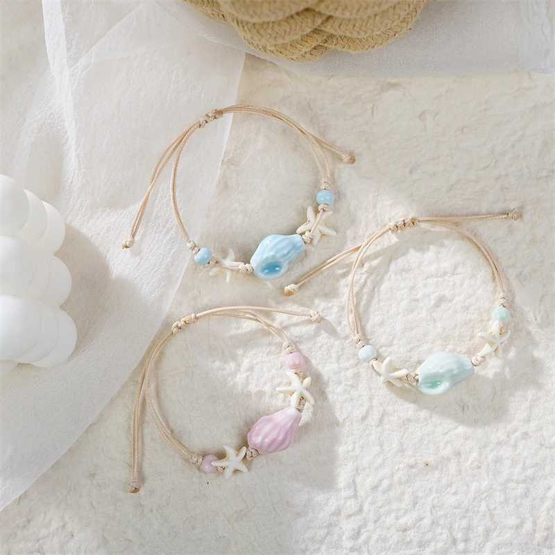 Bohe Sea Turtle Bracelet For Women Starfish Seahorse Shell Pearl Adjustable Metal Chain Summer Beach Party Vacation Jewelry X250625
