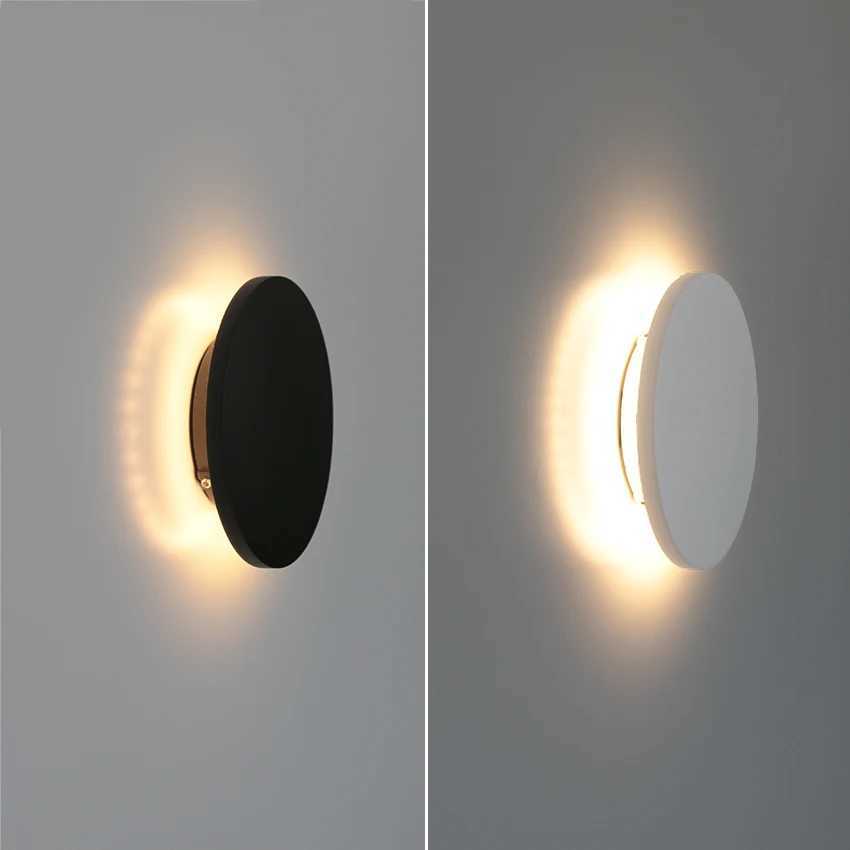 6W LED Outdoor Waterproof Wall Light IP65 Round Aluminum 13cm Black/White 90-260V AC Hardwired for Garden Patio Balcony XJ250624