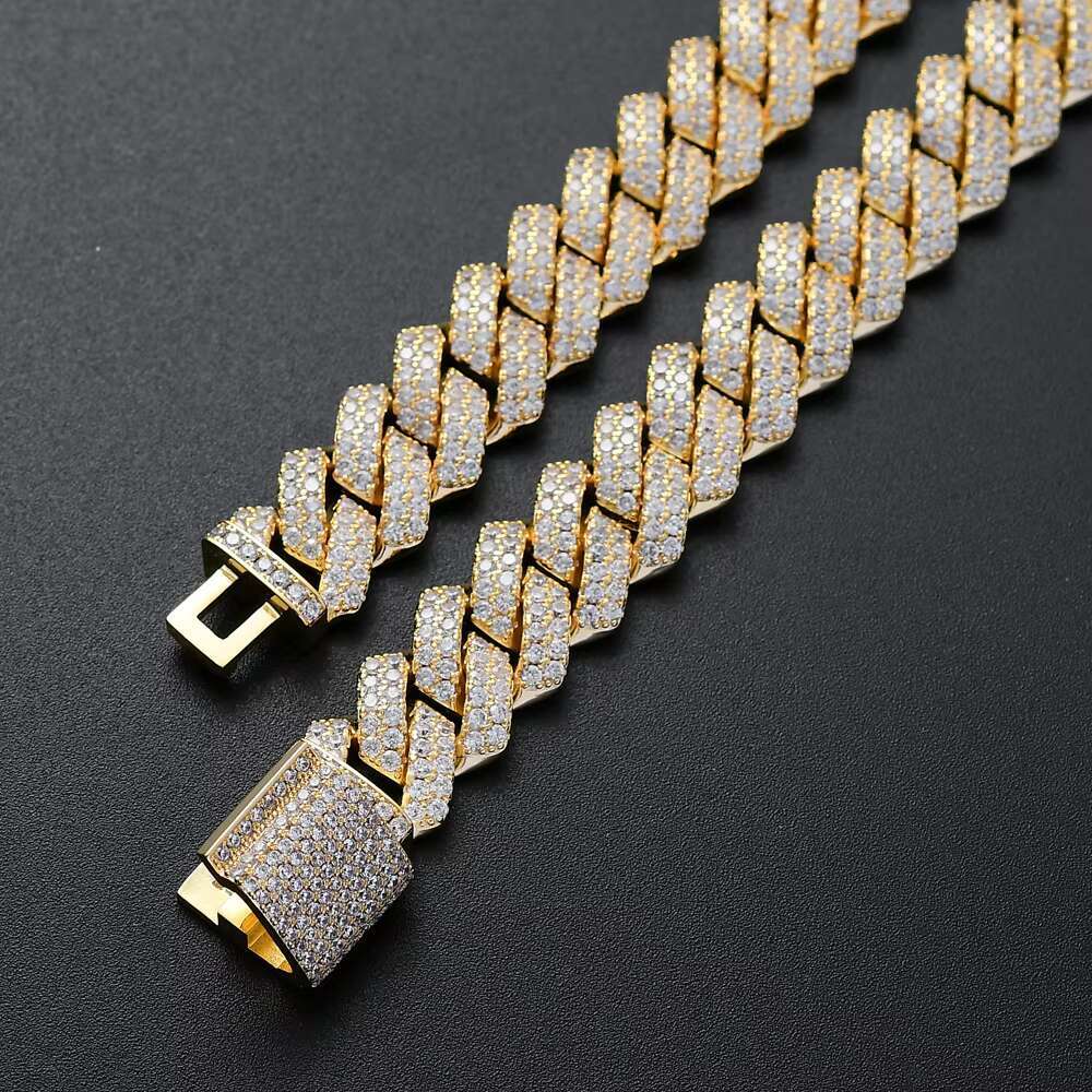 BC004 13mm 16 18 20 22 24 Micro Pave Chain Necklace Iced Out Bling Brass Cuban Link Hip Hop Style Mens Jewelry Gift