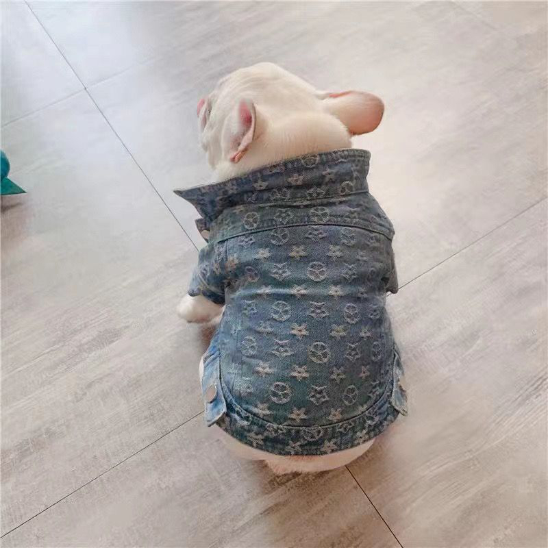 Fashionable Denim Dog Lapel Jacket, Water Washed Embossed Pattern Suitable for Small to Medium-Sized Dogs to Wear All Year Round, Machine Washable XL 