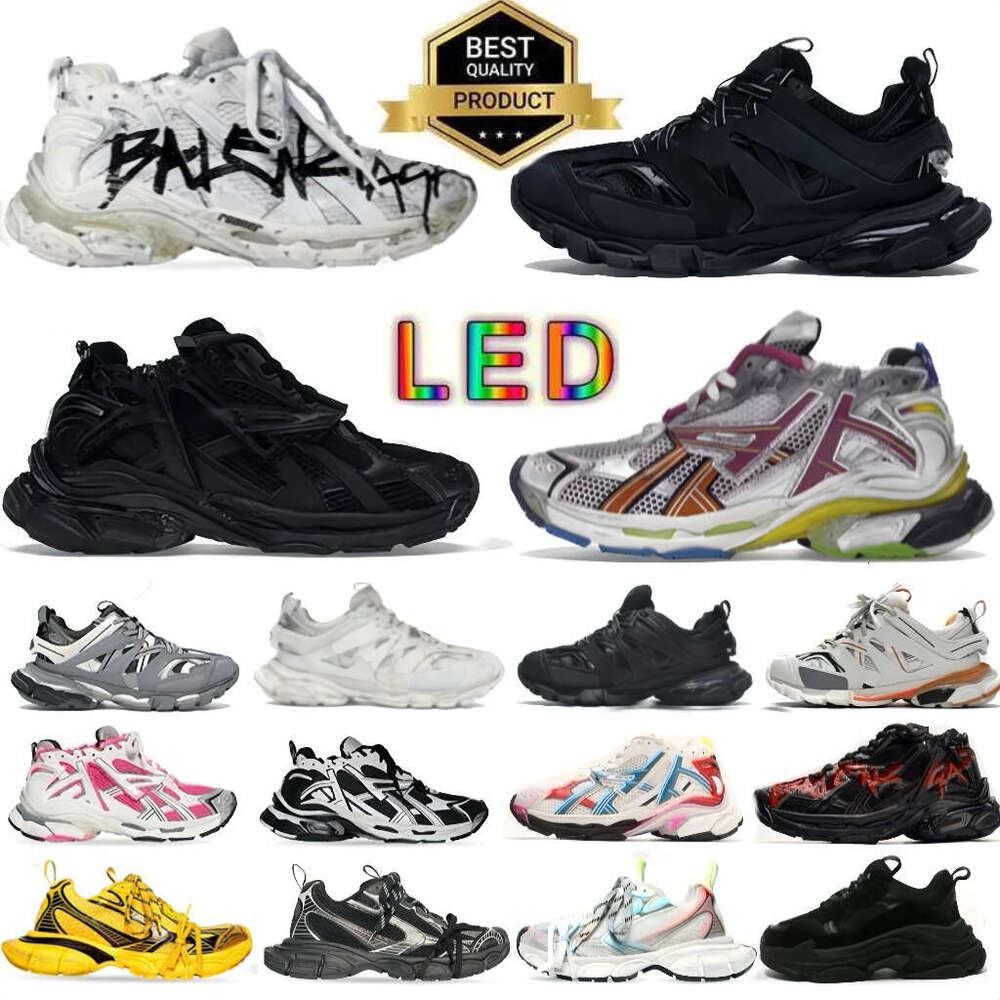 Track LED Casual Light 3 3.0 Triple Sneakers 7.5 7.0 Runner Men Women Grey Blue Gomma Leather Beige Black Pink Trainer Nylon Printed Platform for Trainers Shoe
