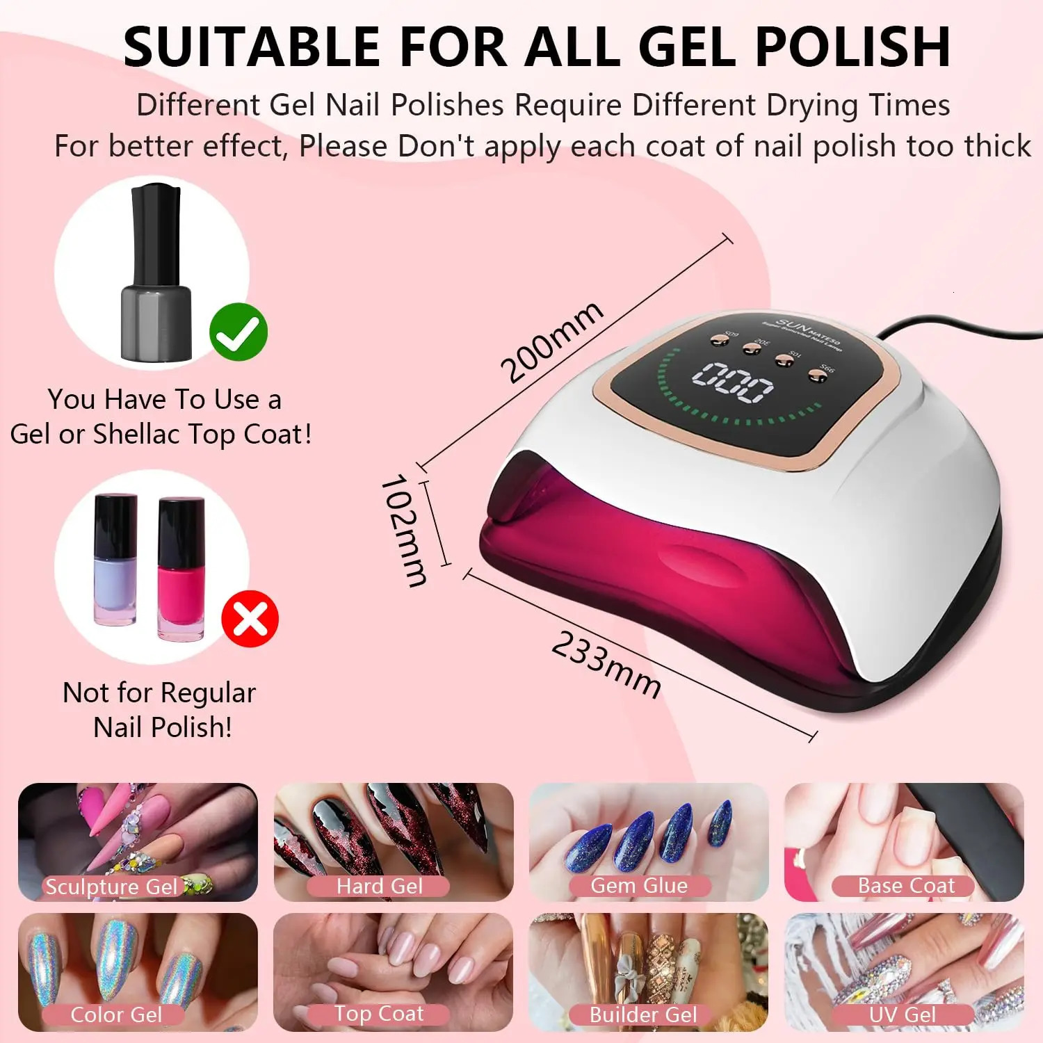 Professional UV LED Nail Lamp For Manicure Nail Dryer 72 LEDs Gel Polish Drying Lights Motion Sensing Manicure Pedicure 250625
