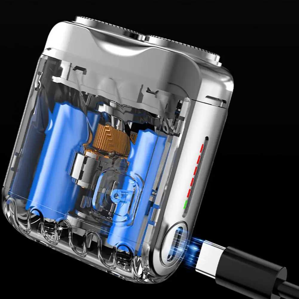 Men Electric Shaver IPX7 Waterproof Type-C Rechargeable Mini Rotary Razor Portable Hair Beard Trimmer Remover Tool W250625