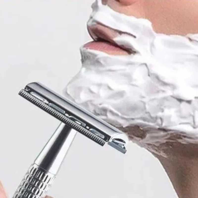 Classic Razor Handle Razor Holder Mens Shaving Face Razor Blades Shaving Machine Safety Stainless Steel For Men Barber Straight W250625