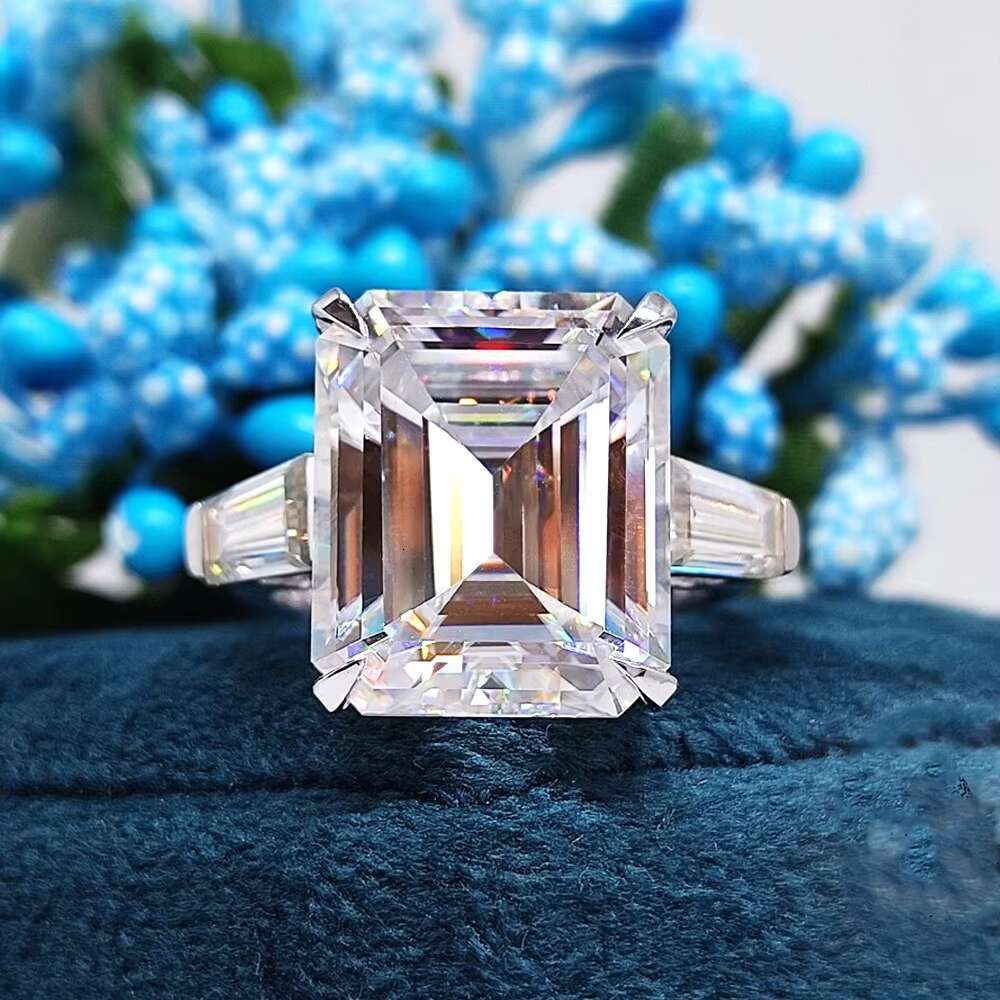 Iced Diamond Fine Jewelry Ring VVS Moissanite Luxury 925 10K 14K Real Gold Ring
