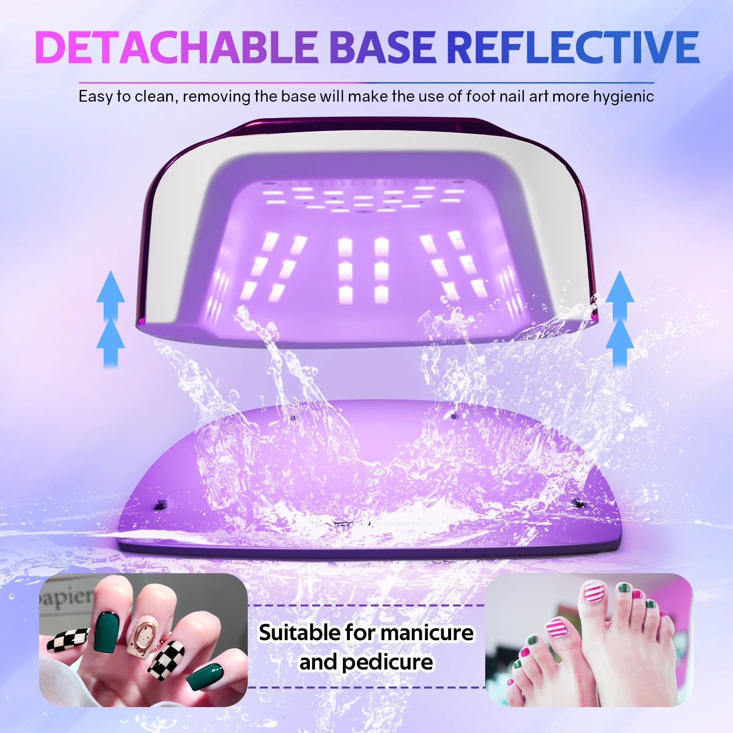 200W Rechargeable UV LED Nail Lamp Cordless Nail Dryer with 3 Timer Settings and Smart Sensor for Home Salon to Curing All Gel 250625