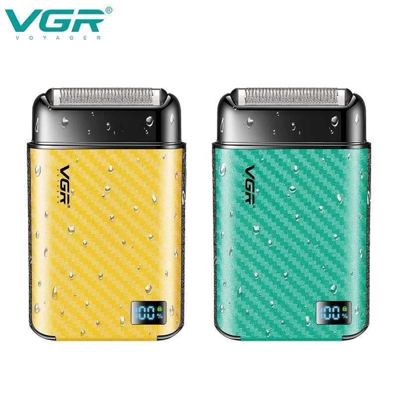 VGR Mens Shaver High Speed Intelligent LCD Digital Display Shaver Blade Sharp Blade USB Charging Whitening Device V-369 W250625