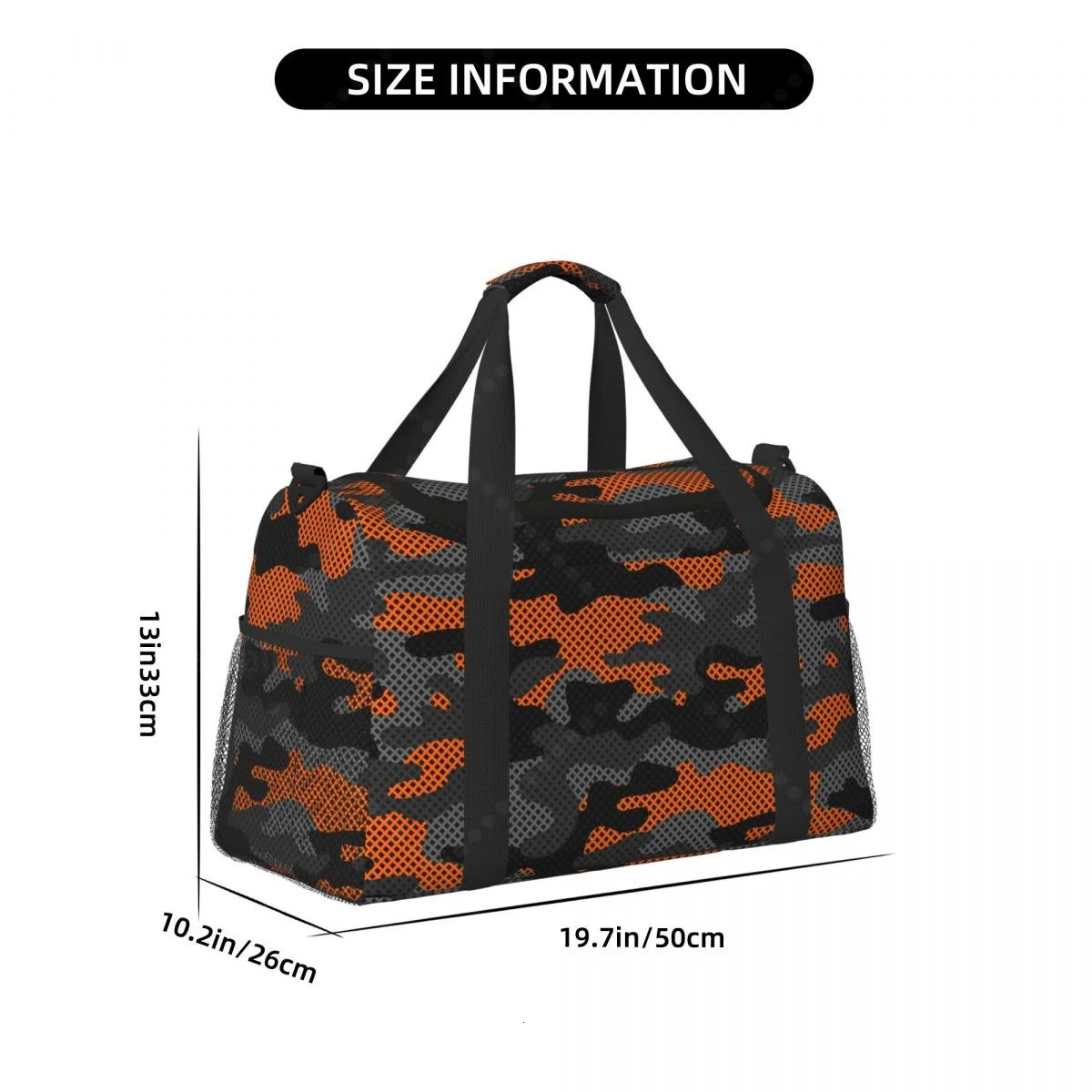 Black And Orange Stylish Hand Travel Bag Durable Tote for Daily Use Lightweight and Spacious 250624