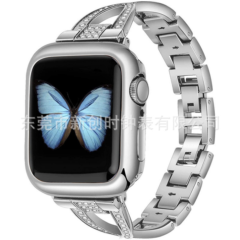 Luxury High End Diamond Inlaid Metal Watch Straps for iWatch 9-1 Apple iWatch