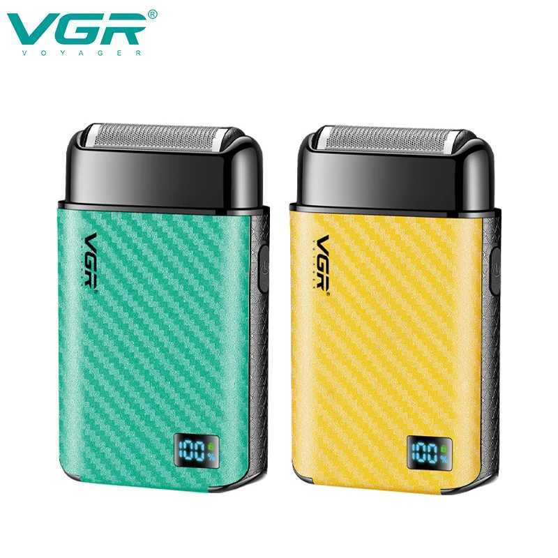 VGR Mens Shaver High Speed Intelligent LCD Digital Display Shaver Blade Sharp Blade USB Charging Whitening Device V-369 W250625
