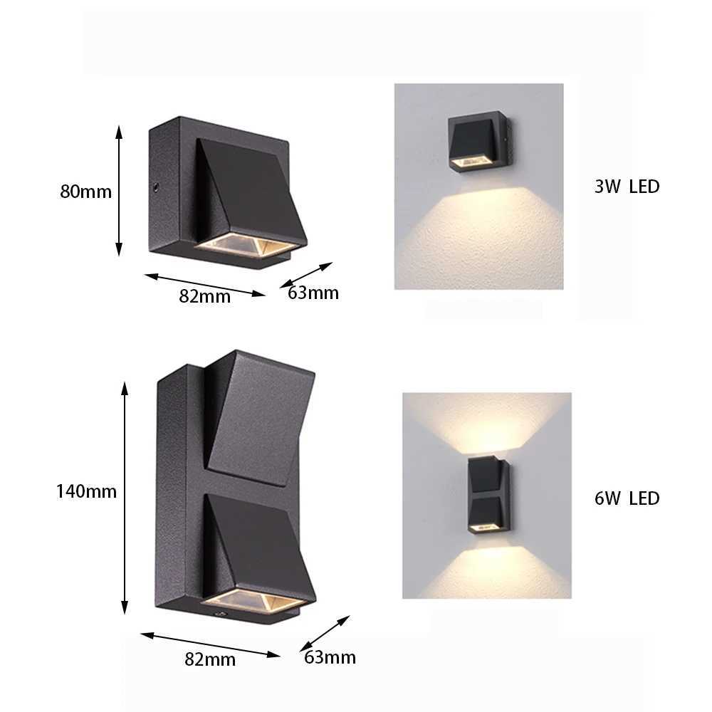 Modern LED Outdoor Waterproof Wall Lamp 3W 6W COB Indoor Home Lighting Porch Garden Lamp Aluminum Sconce AC85-265V Wall LightXJ250624