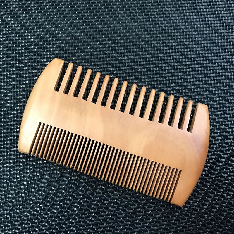 Wooden Beard Comb Anti Static Wood Pocket Comb with Fine Coarse Teeth For Beard Hair Mustaches Beard Hair Comb maquiagem 250625