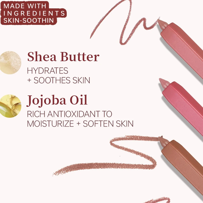 Pudaier Matte Lip Liner Pencil Set - Waterproof Long-Lasting Non-Stick Moisturizing for All Skin TypesUltra Fine 250625