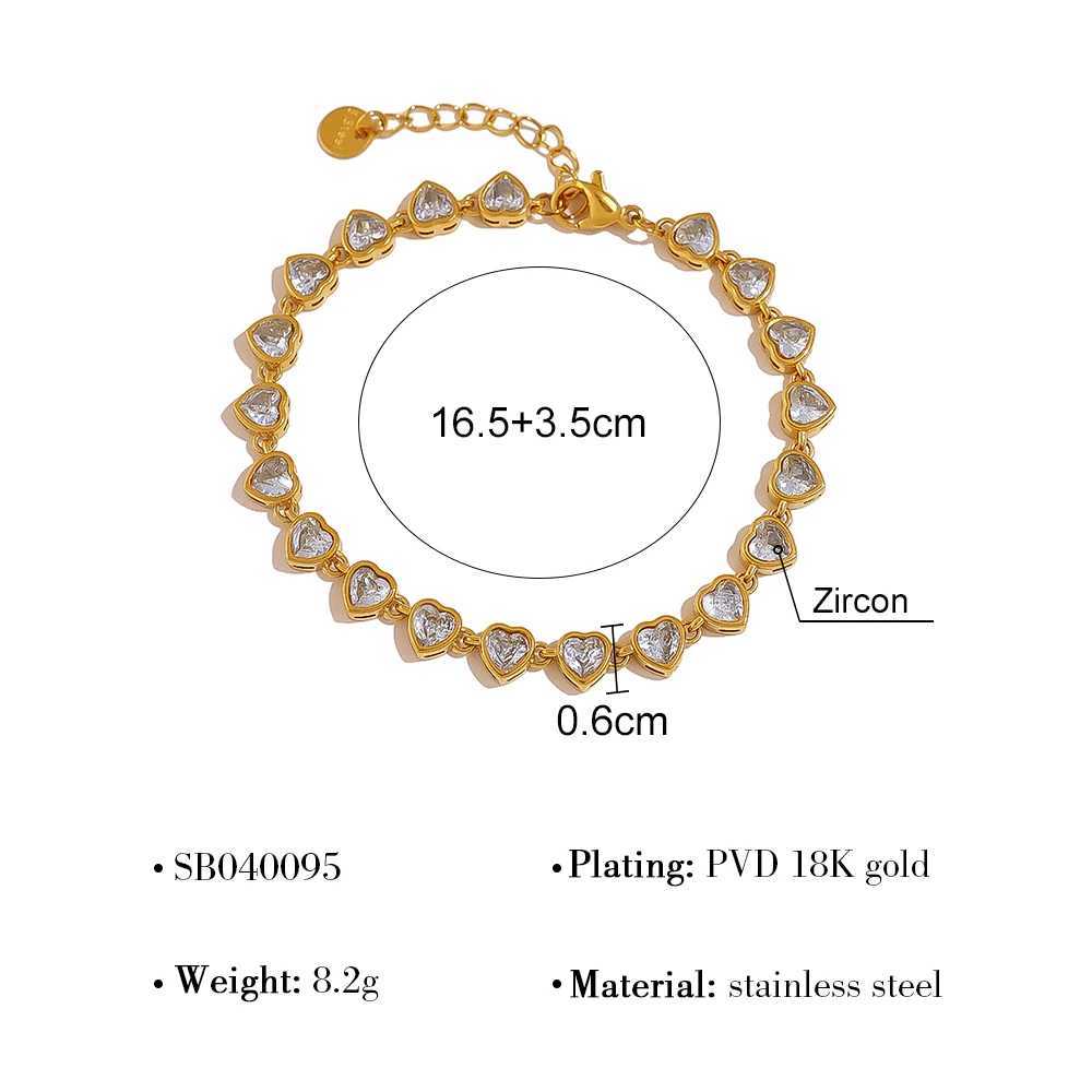 18K Gold Plated Jewelry WILD Luxury Zircon Crystal Stainless Steel Bracelets for Women Chic Exquisite Trendy Waterproof X2507181