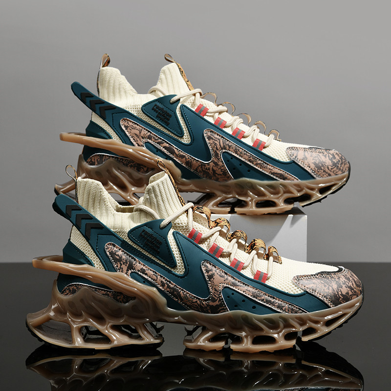 2304-New Explosive Men's ShoesAutumn Sports, Versatile Shock-absorbing Running Shoes, Summer Breathable Anti-slip Men's Plus Size Blade