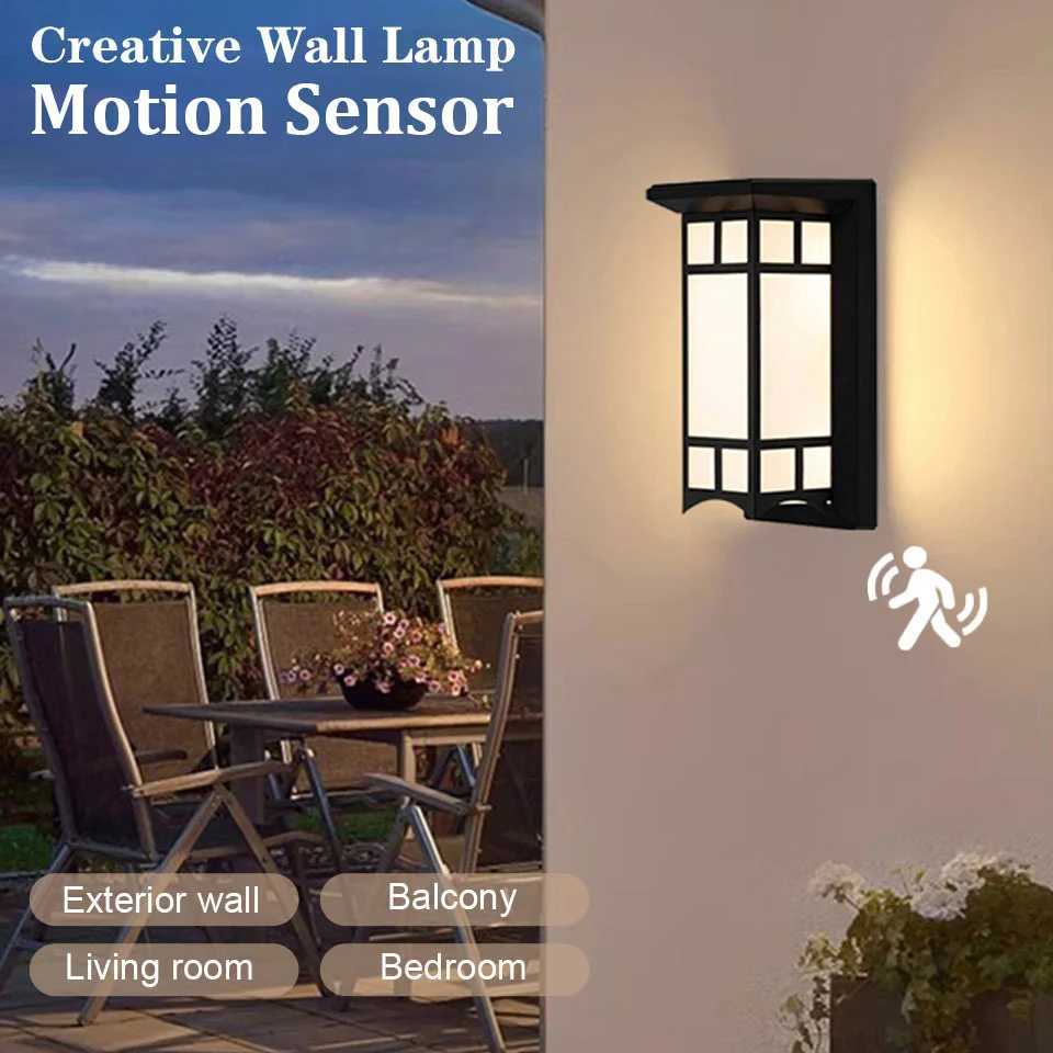 Wall Light Presence Sensor Lamp Waterproof AC85-265V Outdoor Lights LED Lights For Room Outdoor Garden Street Lamp Porch Balcony XJ250624