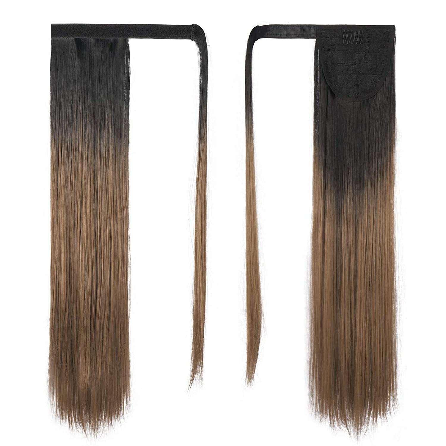 synthetic hair chipin hair extension pony tail heatresistant straight hair with ponytail extensions long ombre
