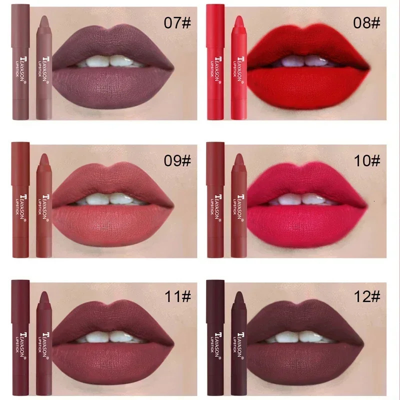 Nude Series Velvet Matte Lipstick Pencil Waterproof Long Lasting Red Lip Stick Non-Stick Cup Makeup Lip Tint Pen Cosmetic Makeup 250625