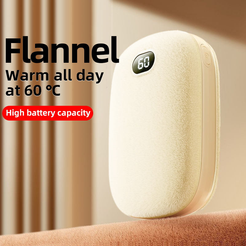 Mini hand warmer, winter heater M08, double-sided woolen plush warm hand warmer, pocket size, USB rechargeable mobile power heating device