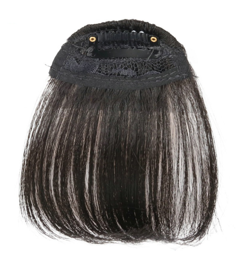 Synthetic Clip In Air Bangs Hair Extensions Short Straight Hairpiece Wig For Women Daily Use Hair Accessories