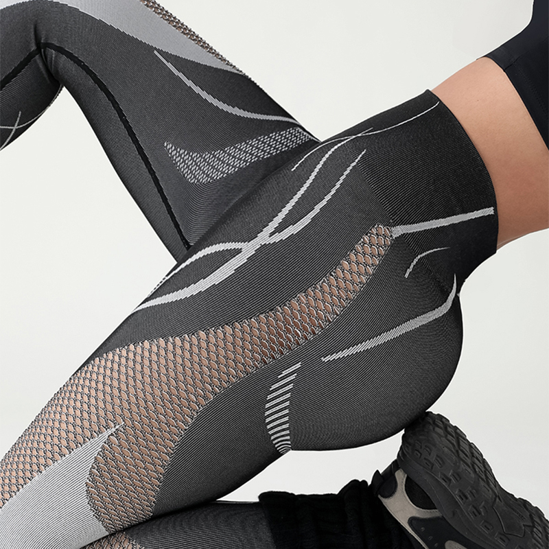 High-Elastic Yoga Pants Set - Comfortable Fitness Wear with Fashion Design