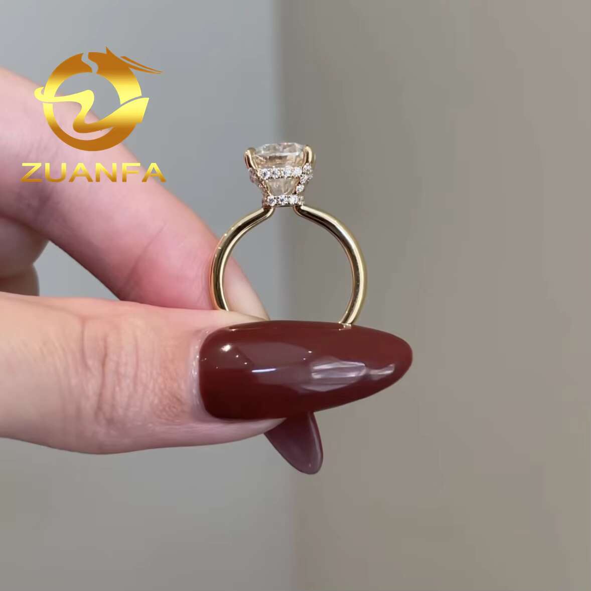 Fashion Women Jewelry Real Gold 10k D Moissanite Diamond Ring 3ct Long Cushion Cut Gold Engagement Rings Moissanite Promise Ring