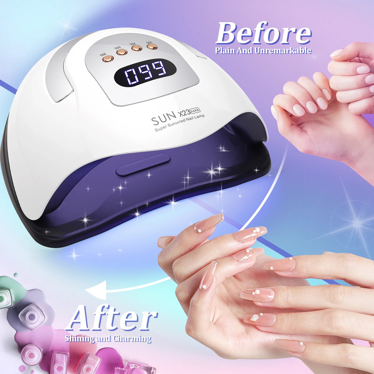 81LEDS Professional Nail Dryer Lamp For Manicure Powerful UV LED Gel Nail Lamp With Automatic Sensing Gel Polish Drying Lamp 250625
