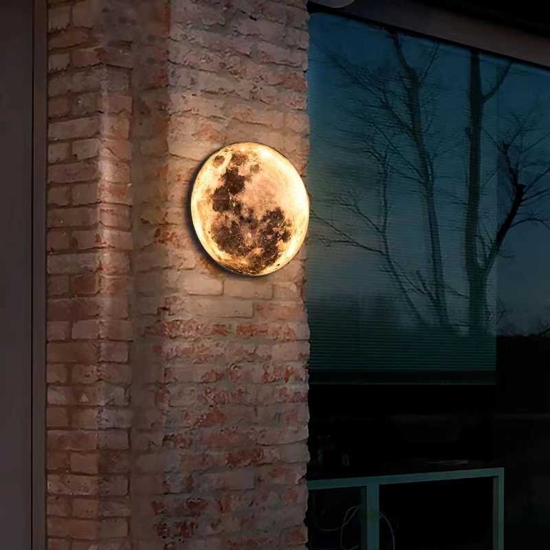 Moon Wall Lamp Aluminium Outdoor Lighting Waterproof IP65 Acrylic For Exterior Decorative Garden XJ250624