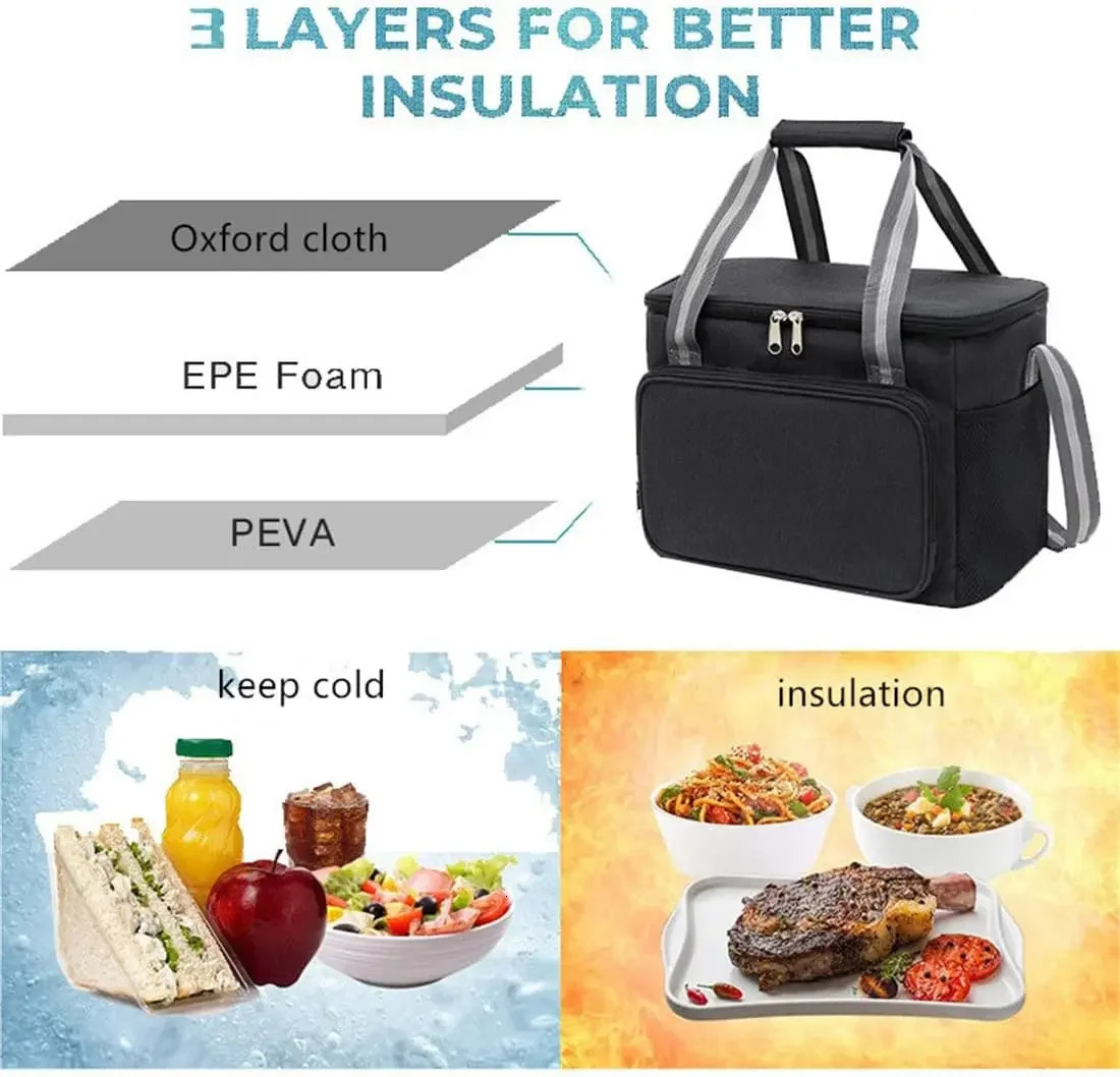 15L Foldable Thermal Bag for Picnics Small Portable Insulated Cooler Bag Lunch Box Waterproof Thermal Lunch Tote Handbags 250624