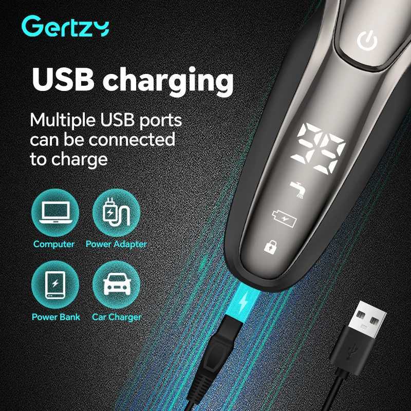 Mens 5-in-1 USB rechargeable electric shaver with nose hair hair cutting and various facial grooming sets W250625