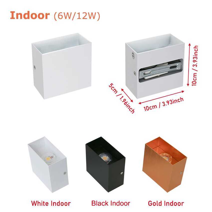 LED 6W/12W Outdoor Waterproof IP65 Wall Light Porch Garden Wall Lamp Indoor Bedroom Living Room Decoration Lighting LampXJ250624