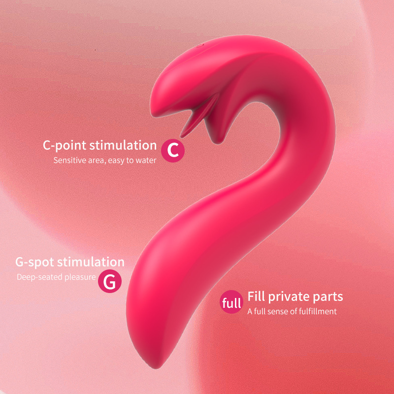 Adult Sex Toys Double-Ended Vibrating AV Wand Female Masturbation Toy Tongue Licker Massager