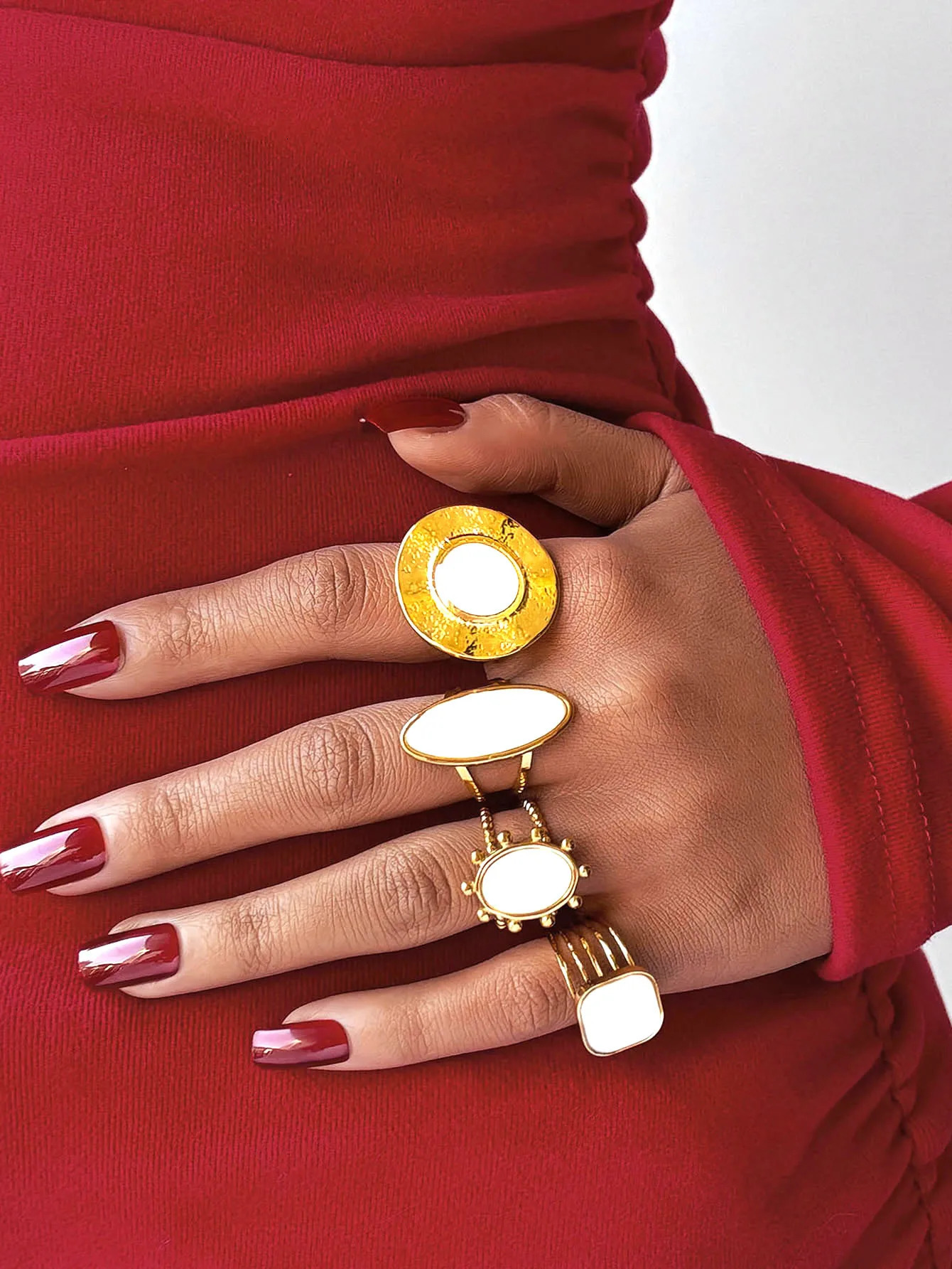 Fashion Shell Stainless Steel 18K Gold Plated Adjustable Opening Rings for Women Engagement Party Gift Temperament Jewelry 2025 250624