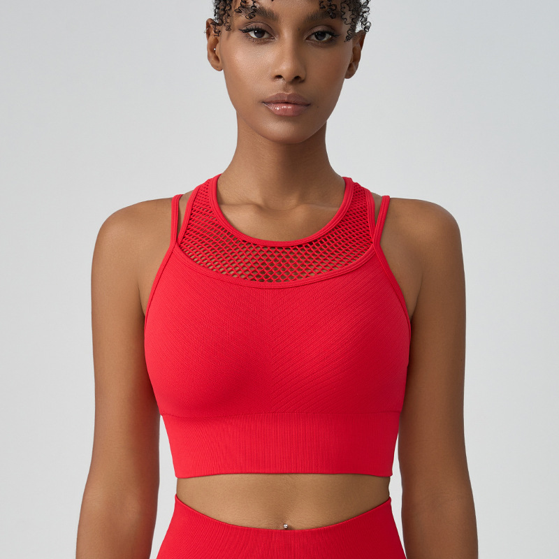 2025-- Gym Clothing Women Sports Bra High-Strength Shock-Absorbent Yoga Vest for Fitness Athletic Sports Underwear with Built-in Chest Support