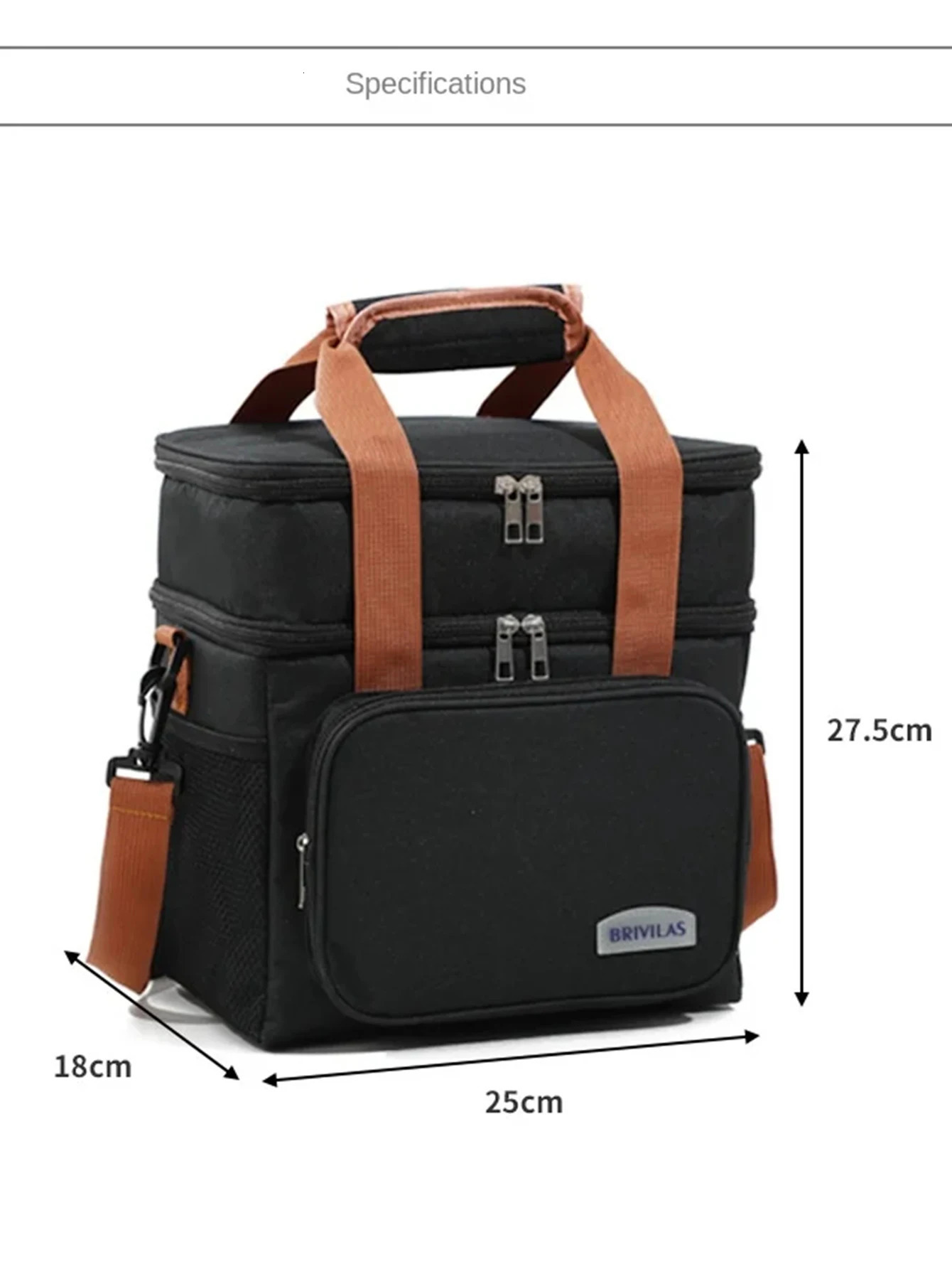 Portable Double Layer Lunch Bags Food Box Durable Camping Oxford Backpacks Icebox Large Capacity Picnic BBQ Outdoor BBQ 250624