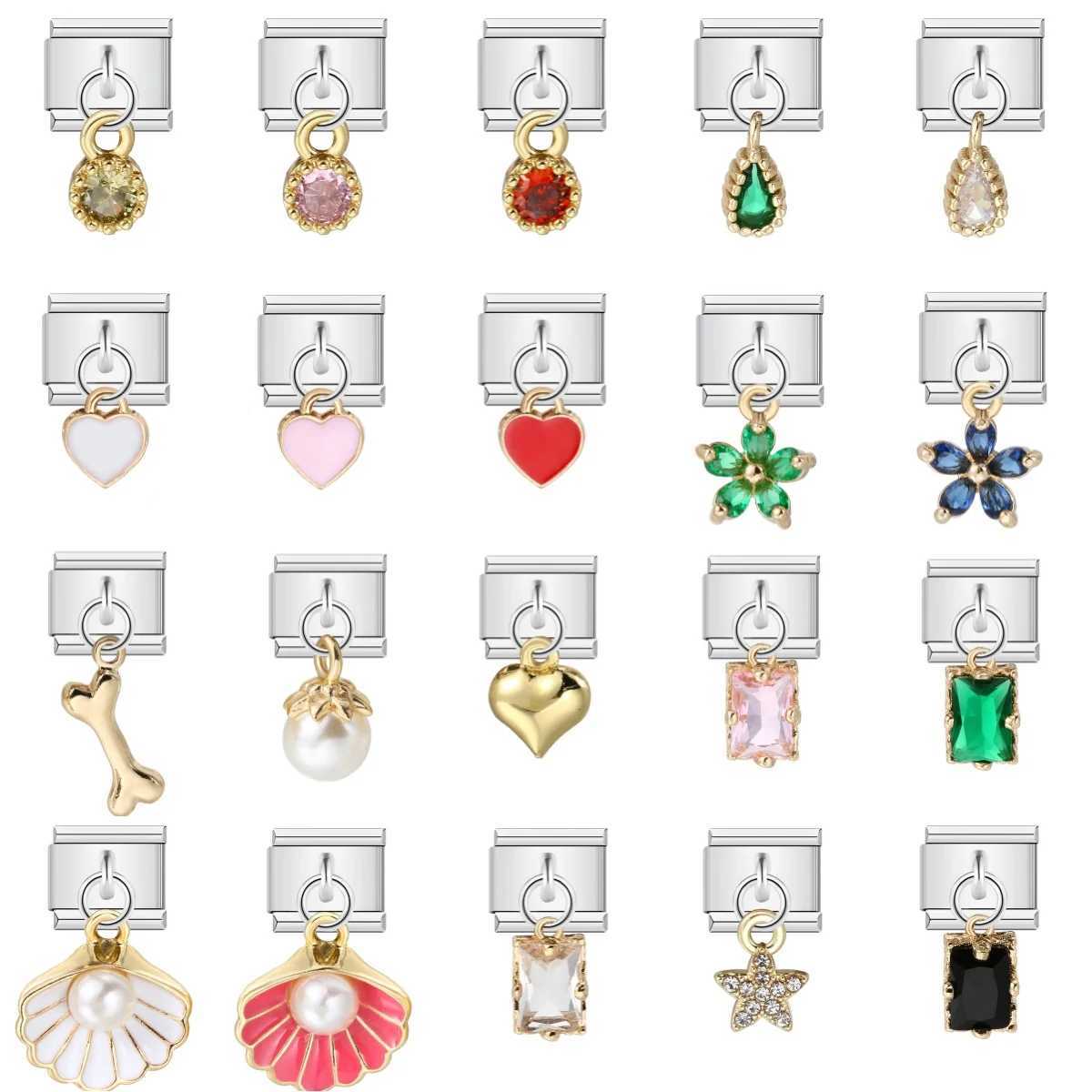 URING New Italian Charm Bracelet Pendant Series Shell Imitation Pearl Personal Assembly Chain Y2k DIY Jewelry Making X250625