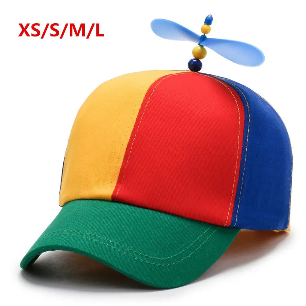 Funny Adventure Dad Hat Hat Bamboo Dragonfly Rainbow Sun Cap Helicopter Propeller for Kids Boys Girls Adult 250625