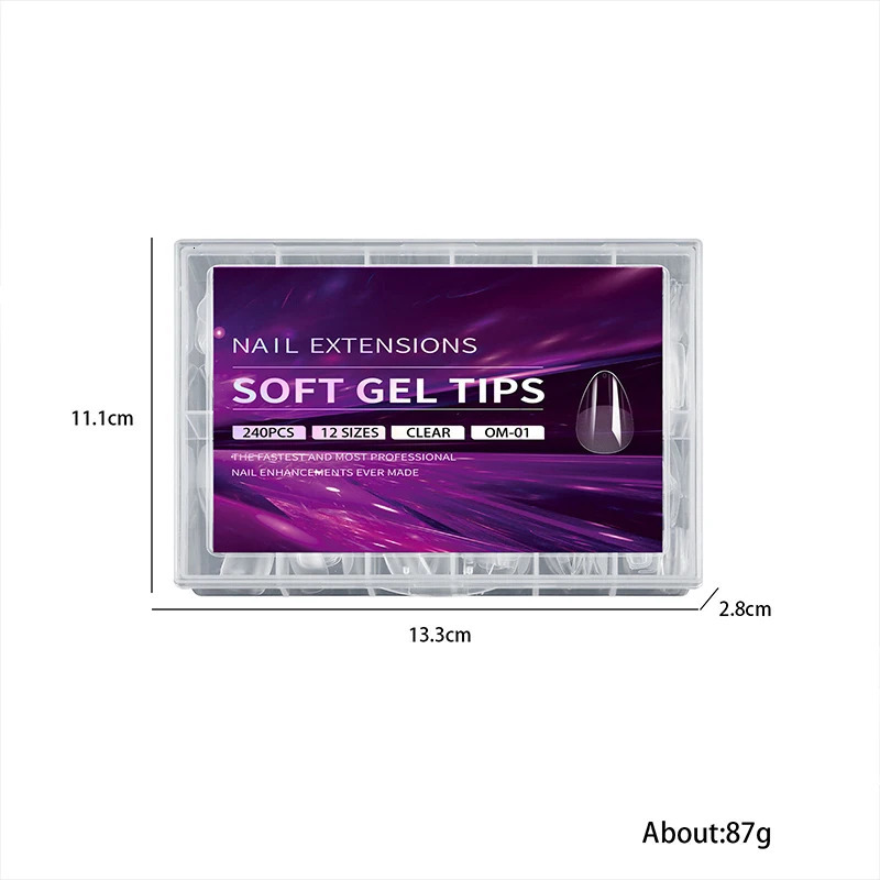 False Nail Tips Soft Gel Fingertip Semi-matte Capsules Almond French Coffin Full Cover Artificial Fake Nails Extension 250625