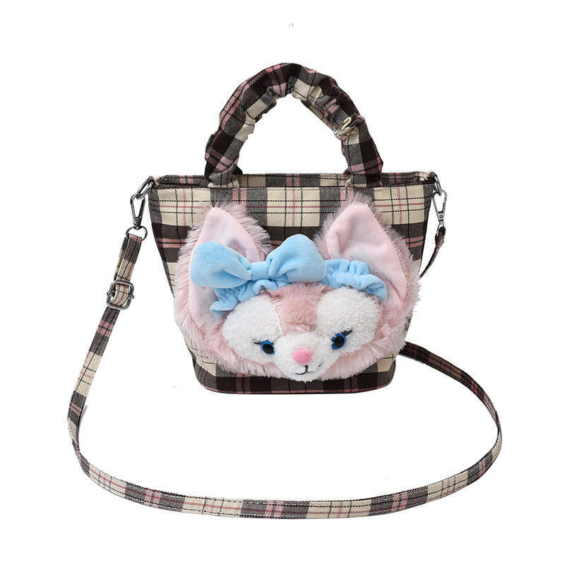 Korean Style High-End Simple Canvas Tote for Women 2025 Summer New Red Plaid Crossbody Bucket Bag