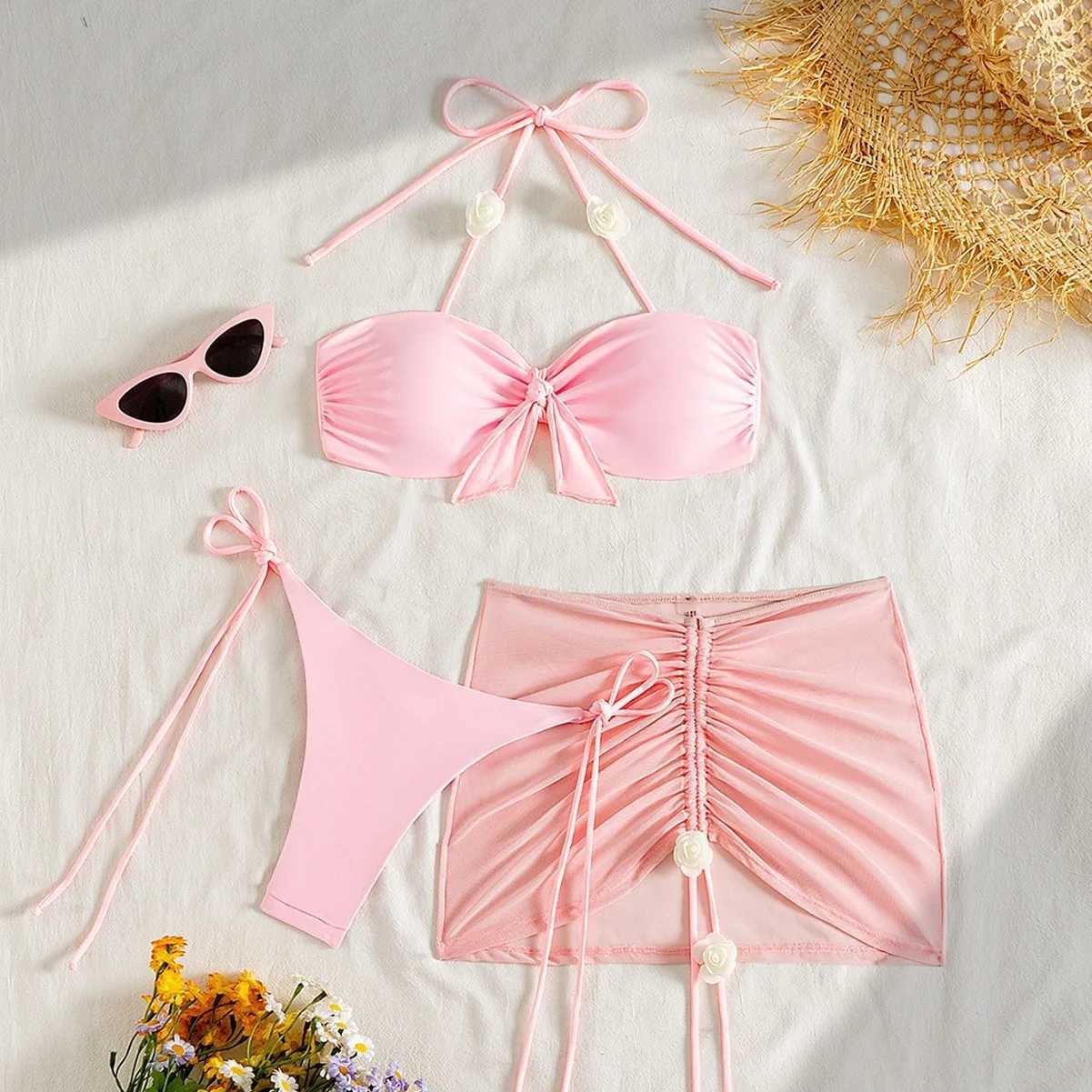 Split Swimsuit Spice Girl Bikini Three-Piece Womens Swimsuit Hot Direct Sales 2025 New Models XJ250624