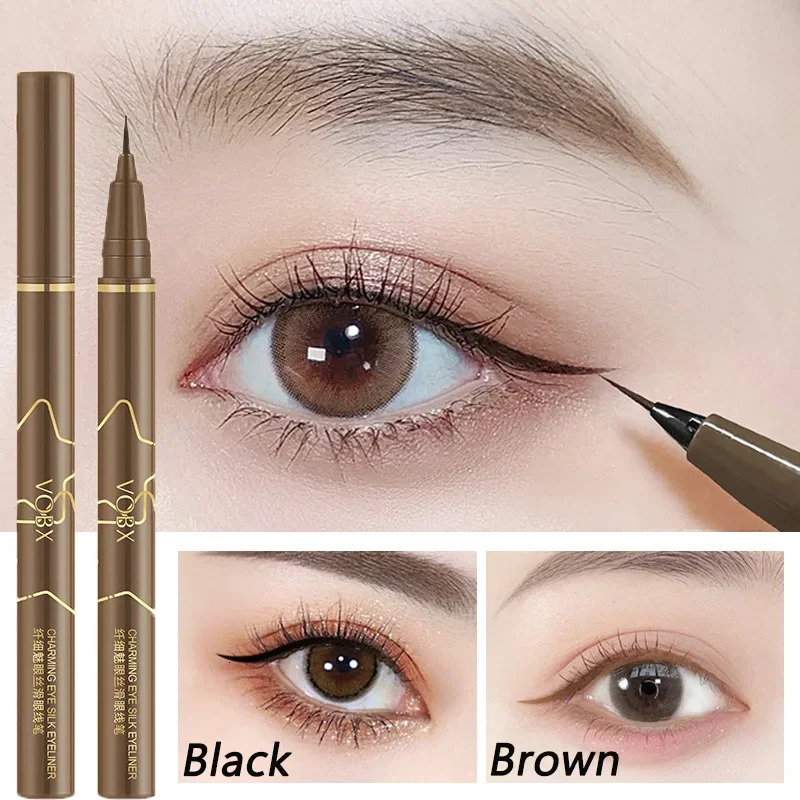 Brown Liquid Eyeliner Lasting Waterproof Sweatproof Eyeliner Lying Silkworm Pen Natural Eyes Makeup Women Beauty Cosmetics 250625