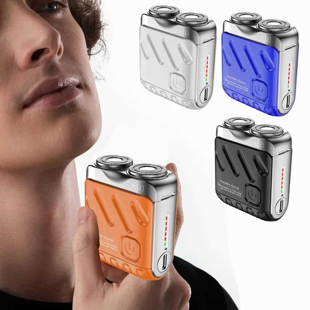 Men Electric Shaver IPX7 Waterproof Type-C Rechargeable Mini Rotary Razor Portable Hair Beard Trimmer Remover Tool W250625