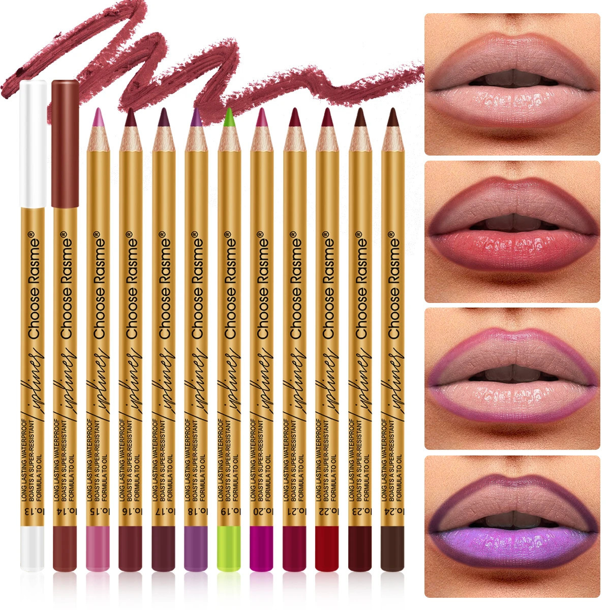 12 Color Long Lipstick Lipliner Waterproof and Sweat-proof Natural Easy Makeup Lasting Lipliner Lip Makeup Tool 250625