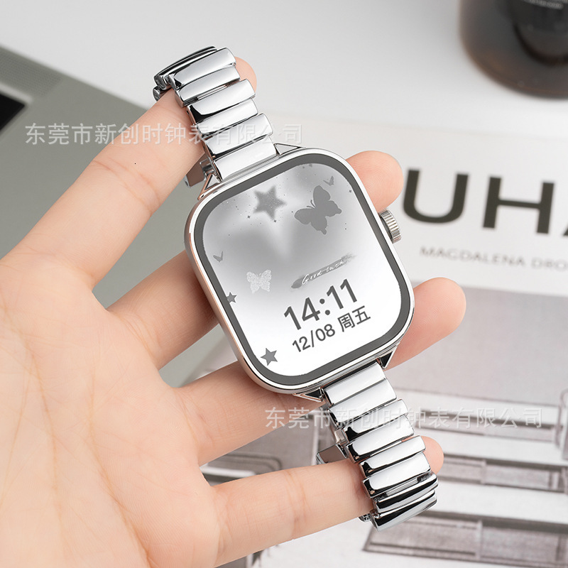 Luxury Premium Metal Stylish Foldover Clasp Women's Watch Band for Apple Watch Series 8 9 10