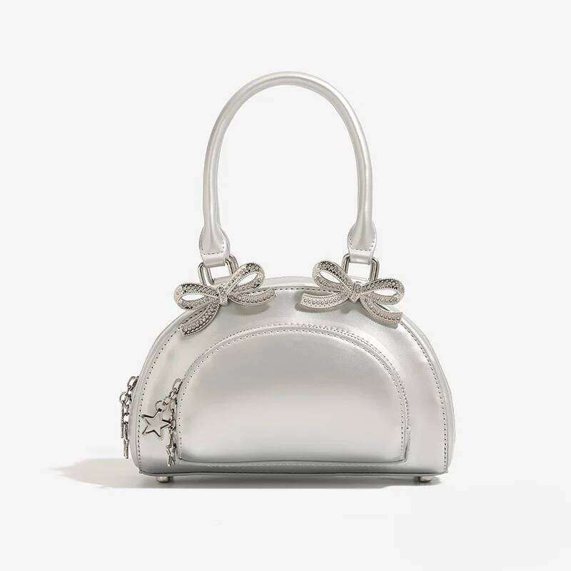 Designer Bag And Stylish Summer New Butterfly Embedded Dia Shell Tote Bag Designer Soft PU Leather Multifunction Bowling Handheld Luxury Bag