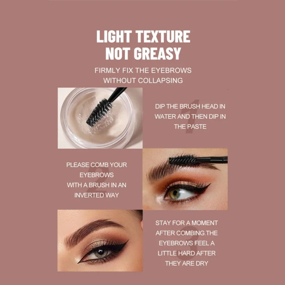 Natural Long-Lasting Eyebrow Gel Waterproof Clear Wax Brow Dye Tattoo Brown Styling Eyebrow Eyeliner for Eyes 250625