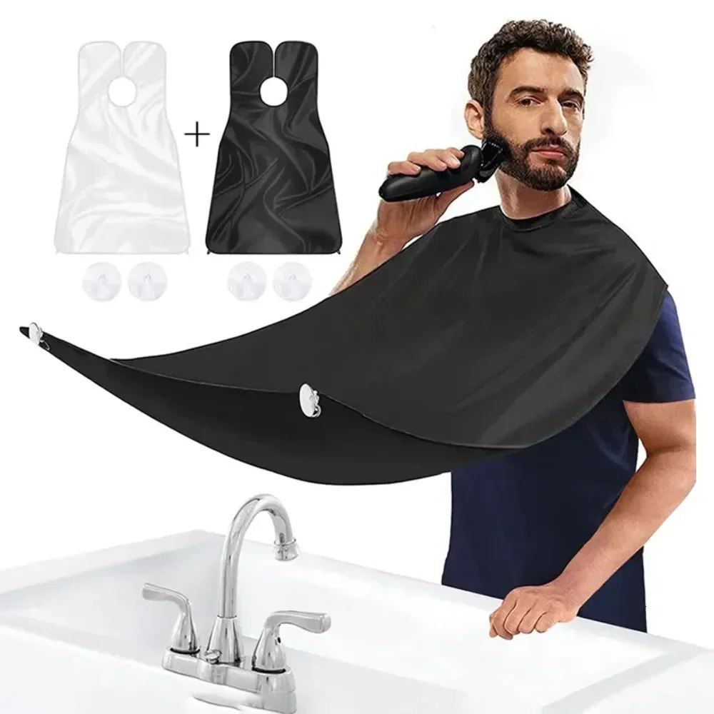 1pc Waterproof Shaving Apron Beard Collector Hair Catcher Men Beard Trimming Cape with Suction Cups Bathroom Hairdressing Tools 250625
