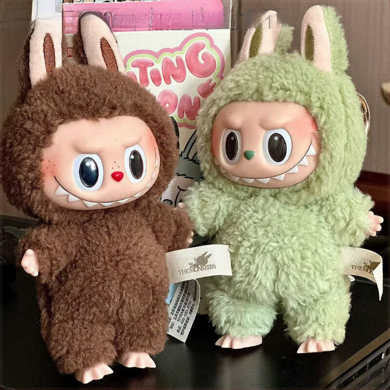 Free Shipping Designer Doll Pendant Labubu Heartbeat Macaron Plush Doll Toy Labubu Doll Keychain Bubble Mart