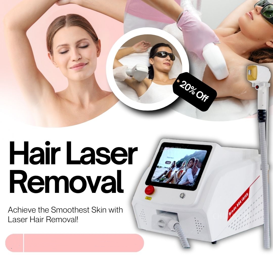 808nm Laser Hair Removal Machine Professional Freezing Point Painless Treatment, Suitable For All Skin Types, Face and Body Use