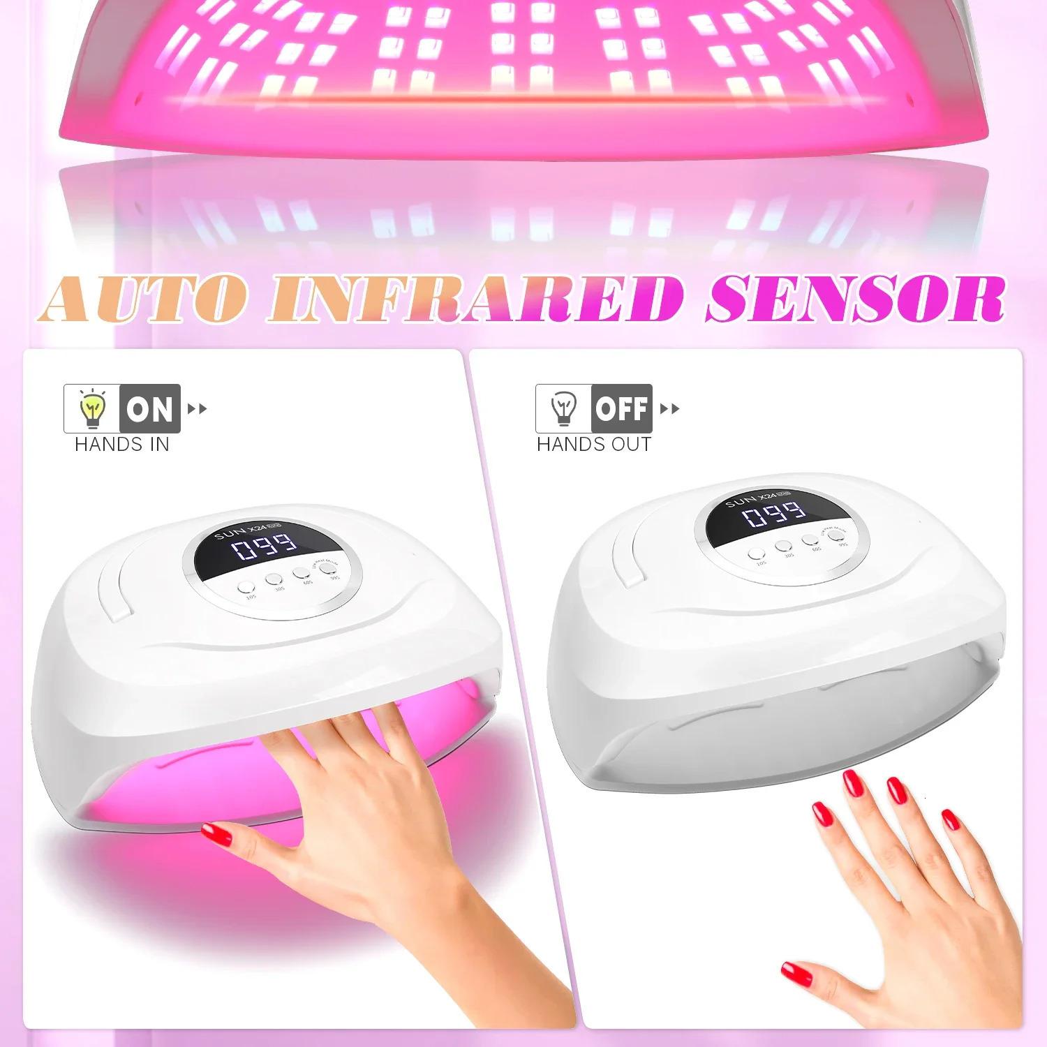 84 LEDS Nail Dryer LED Nail Lamp UV Lamp for Curing All Gel Nail Polish Motion Sensing Manicure Pedicure Salon Tool Big Space 250625